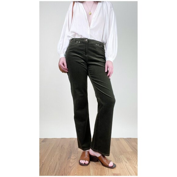 Vintage 90s Y2K Corduroy Velvet Pants Preppy Trousers Full Length Fall Boho Chic - Picture 8 of 8